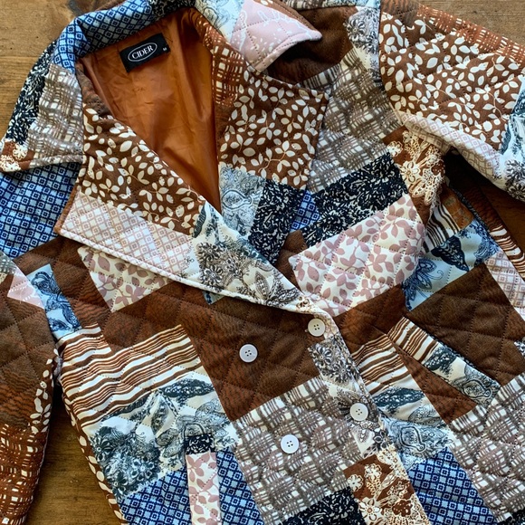 Cider Patchwork Brown Blazer Jacket - Picture 16 of 16